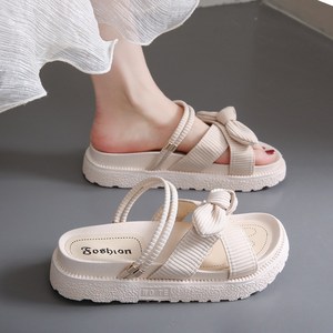 BROWMODA 여성 플랫 샌들 비치 슬리퍼