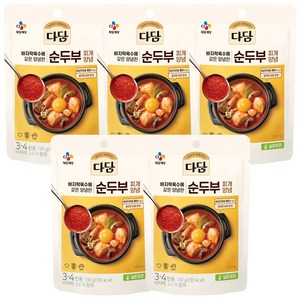 다담 바지락순두부 찌개양념, 130g, 5개