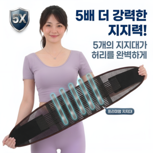 그랜빗 허리보호대 빅사이즈 남여공용, 블랙, 1개