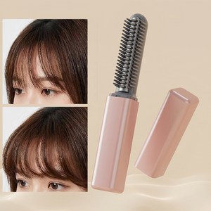 에이바바 앞머리 고데기 휴대용 무선 미니 고데기 충전식 볼륨 빗 고데기, 1개, 핑크