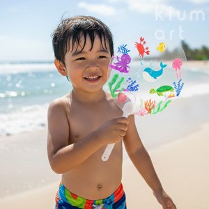 원형투명부채+투명방수스티커 10세트 여름부채만들기 KAMKCPSUM, 2.원형투명＋여름휴가10세트
