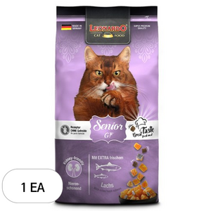레오나르도 시니어 고양이 그레인프리 사료, 연어, 1.8kg, 1개
