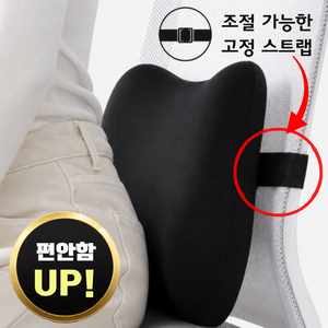 오르지 허리를 탄탄하게 받쳐주는 요추 지지대 쿠션, 블랙