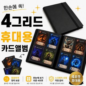 시크민스 카드 보관 앨범 포켓몬 카드 호환 160장, 20매, 블랙