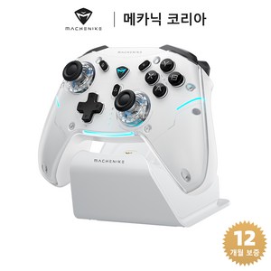 Machenike 메카닉 G5 Pro Max SE 무선 컨트롤러 핫 스왑 조이스틱 PC 안드로이드 iOS 닌텐도 스위치 호환 RGB 게임패드, 1개, 화이트 에디션 (충전 도크 포함)