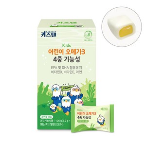 키즈텐 식물성 어린이 오메가3 4중기능성 DSM원료 맛있는 츄어블 젤리 126g, 1개, 30정