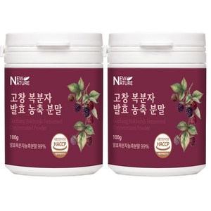 뉴네이처 국내산 고창 복분자 발효 농축 분말 가루, 2개, 100g