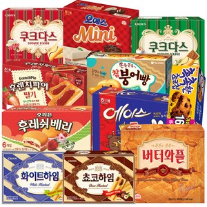 사무실 인기과자 대용량 과자세트 11가지구성+냠냠상회전용박스포장발송, 11종, 1세트