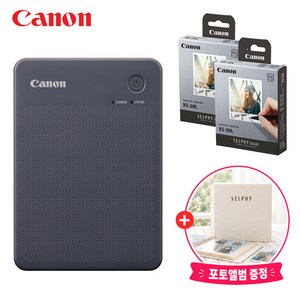 캐논 휴대용 포토프린터 QX20 40매 패키지 스마트폰 사진 인화 + 전용 앨범, 애쉬 그레이, 용지 40매