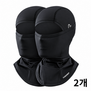 유로렙 자외선차단 여름용 쿨 바라클라바, 2개, 블랙