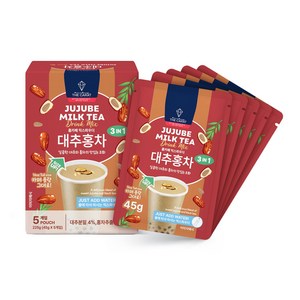 더캐럿 물에 타먹는 홈카페 믹스 파우더 대추 차 홍차 라떼(45gx5) 225g, 1개, 1개입