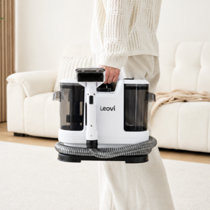 [최신형] Leovi 600W 습식 청소기 고온수 17KPa 강력 흡입 가정용 쇼파 침구 청소기, 화이트, V6-E