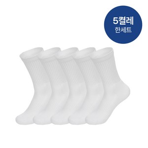 ACAD 더블쿠션 스포츠 양말 남녀공용 러닝 헬스 장목 양말 (5켤레), 1세트, 화이트