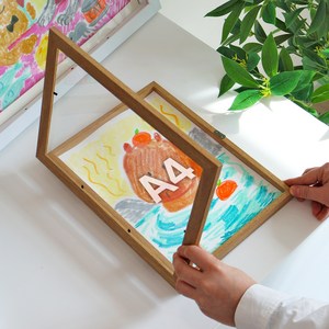 이지유 아이 그림 보관 100장 액자 A3 A4 8절 벽걸이 키핑 스케치북 상장 미술 선물, 브라운, 1개