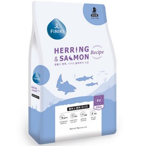 피니키 강아지 청어 & 연어 레시피 건식사료, 1.6kg