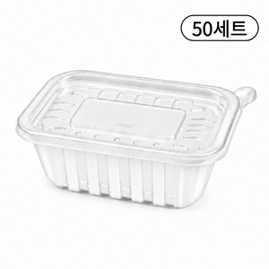 여서담아 일회용 미니죽용기 소분용기 사각 반죽용기 포장용기 400ml, 1세트, 50개