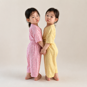 아이스토리키즈 유아 아동 플리츠 나염지 7부 상하세트 여름 실내복 남아 여아 등하원룩