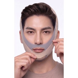 남성용 이중턱 리프팅 밴드 얼굴 붓기 제거 V라인 케어, 1개, 그레이