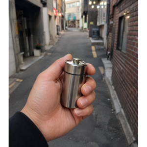 쿠니안 냄새차단 휴대용 재떨이 차량용 여행용 담배 꽁초 케이스, 1개, 블루
