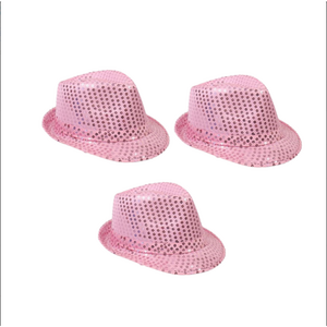 파티 반짝이 신사 모자, 핑크, 3개