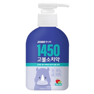 2080 주니어 1450 고불소 충치케어 펌핑치약, 220g, 1개