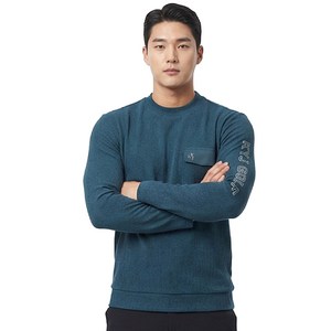 김영주골프 세미 오버핏 티셔츠 KRMT6118 봄 가을 긴팔 라운드티 가슴포켓 데일리 편한티