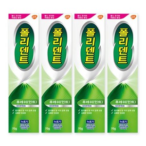 폴리덴트 후레쉬 민트 의치 부착재, 70g, 1개입, 4개