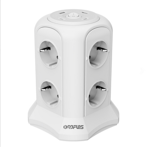 ORDFLES 타워형 멀티탭 8구 PD25W 2A2C 고용량 3520W 과부하차단 KC인증 USB 멀티탭, 화이트, 1개, 1m