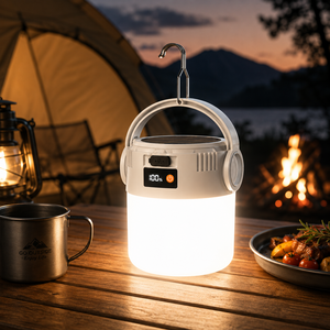 모먼트랩 태양광 충전 LED 캠핑 랜턴 4단계 밝기조절 작업등/USB-C/비상등/생활방수, 1개, 화이트