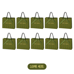 MISI 감성 고급 선물 쇼핑백 10P, 10개, 그린