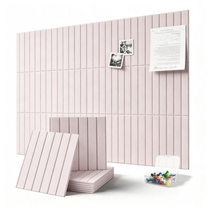 조립식 펠트보드 120cmx90cm 접착식 대형게시판 게시판 환경판, 스트라이프 핑크색