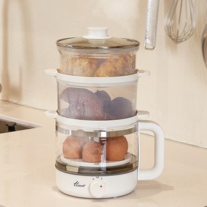 한일 전기찜기 계란 멀티 에그쿠커 라면포트 자동보온 글라스팀팟 고구마 반숙 삶는 찌는 기계 찐빵 호빵 25년 신제품