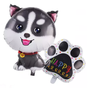파파 파티 강아지 생일파티 풍선 세트 반려견, 1세트, 허스키세트