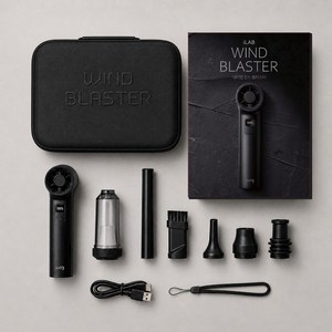 아이랩 윈드블라스터 무선 에어건 140000RPM 차량용 청소기 송풍 흡입 2in1 iLAB-WBT, 새틴블랙, iLAB-WBT_BK