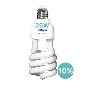 SUNVIA UVB램프 26W 게코 도바뱀 거북이 파충류 램프, 10%(중UVB), 1개