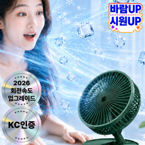 라노브 순삭쿨링 접이식 선풍기 스탠드 탁상용 캠핑용 저소음, 모스 그린, LN-X3 MAX