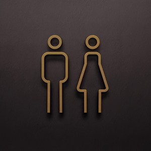 제노리 화장실 안내 남녀 표시판, 1개, 화장실(골드)