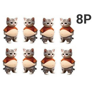 제이영스 문콕방지 말랑이 스티커 스트레스해소 차량용 스티커 4+4, 8개, 고양이