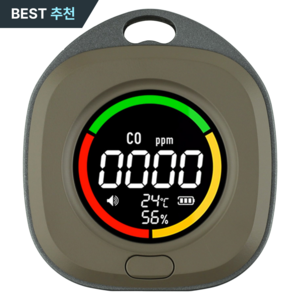 후니홈 캠핑용 일산화탄소 경보기 72시간사용 C타입고속충전 온습도측정 자석탈부착, 1개, 1단, 카키