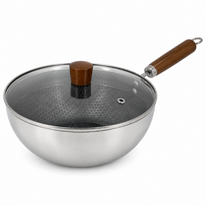 CookBuddy 316 스텐 5중 허니콤 궁중팬 인덕션 가스레인지 겸용 유리뚜껑 포함, 1개, 24cm