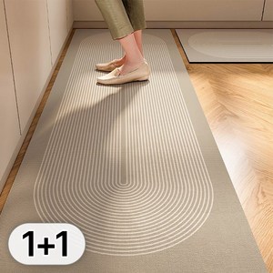 투데이리빙 2종 세트 빨아쓰는 규조토 주방 발매트 모던 인테리어 현관 거실 화장실 욕실 물흡수 미끄럼방지 발판 매트, R98174D(스트라이프 2종, 1세트, 스트라이프 2종