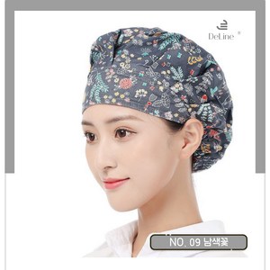 DeLINE 클린캡 캐릭터 주방위생모자, 1개, 09 남색 꽃