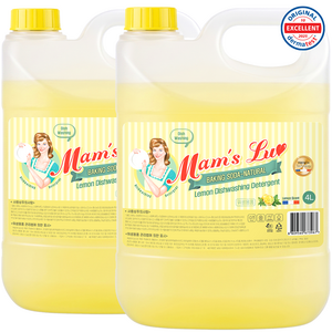 맘스럽 레몬 주방세제 베이킹소다 특대용량 레몬향 과일 채소용 중성 세제, 2개, 4L 골드박스 특가