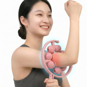 앤니드 종아리 팔뚝 지압 핸드 마사지롤러, 핑크