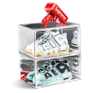 하스몰 탄탄 아크릴 케이스 신발보관함, 2개, 크리스탈투명