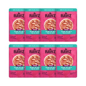 로우즈 슈레디드 연어 참치&참치오일 고양이 주식파우치 8p, 연어+참치, 69g, 8개