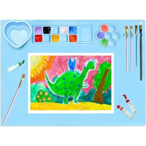 AMNCML 접이식 휴대용 미술 팔레트 수채화 물감 혼합용 보관 편리 세척 간편 재사용 가능 학생 화가 야외스케치 미니 팔레트 1개