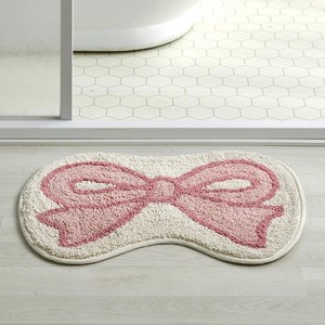 모던하우스 캔디 논슬립 면 터프팅 발매트 리본, 핑크