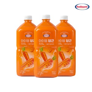 100% NFC 착즙 보넬드 아이엠 당근 주스 즙, 1L, 3개
