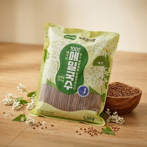 순솔 대용량 무설탕 100% 메밀국수 대용량 비냉 물냉 메밀면 막국수, 1개, 2.5kg